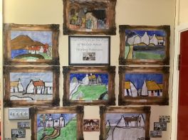 P7 Irish cottage paintings in the style of Belfast artist Markey Robinson