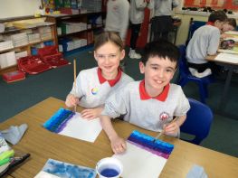 P6 enjoy Winter artwork and poem creations